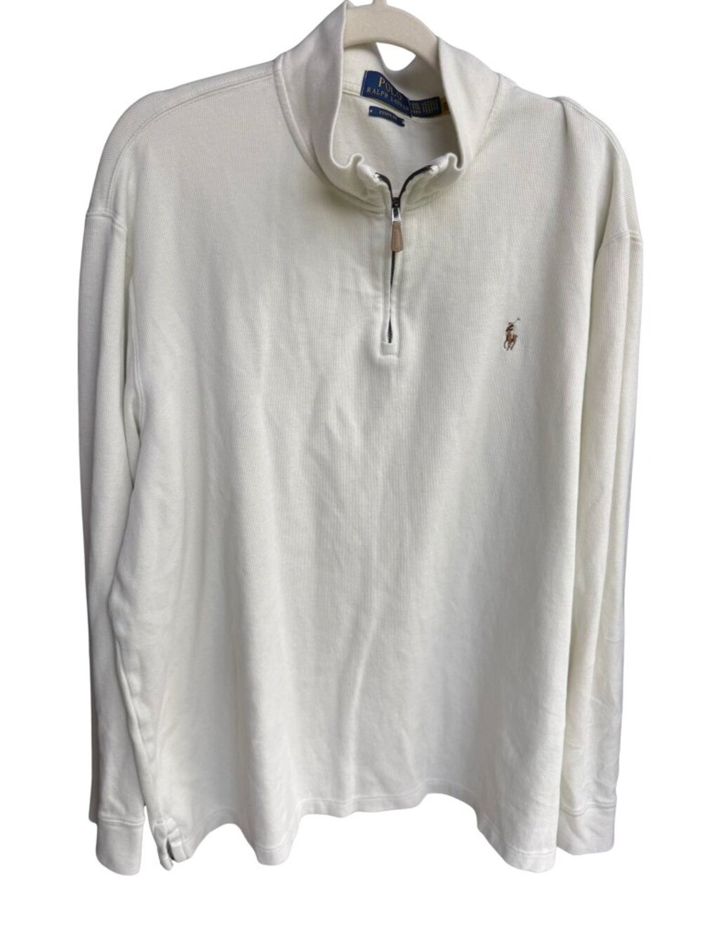 Polo Ralph Lauren Estate Rib 1/4 Zip Cotton Pullover XXL White